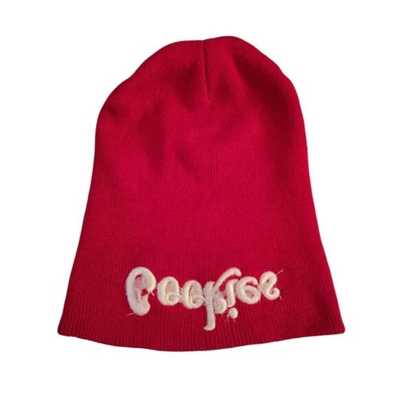 COOKIES Dark Red White Logo Embroidered Adult Unisex Knit Beanie - Picture 5 of 8